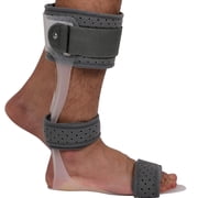 Orthomen AFO Foot Drop Brace, Medical Ankle Foot Orthosis Support, Drop Foot Postural Correction Brace Gray, XL-R