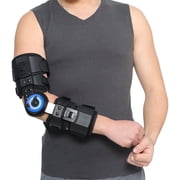 Orthomen Hinged ROM Elbow Brace, Adjustable Post OP Elbow Brace Stabilizer Splint Arm Injury Recovery Support After Surgery Mam & WomenRight