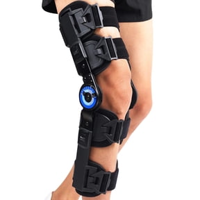 Orthomen Hinged ROM Knee Brace, Orthopedic Knee Support for Post-Op Recovery and Injury Rehabilitation, Black