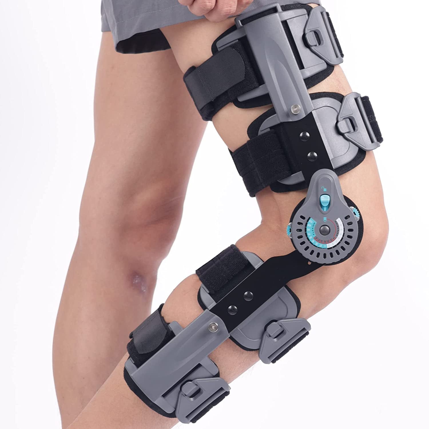 Orthomen Hinged ROM Post OP Knee Brace Immobilizer Leg Braces Support  Orthosis One Size Fits Most