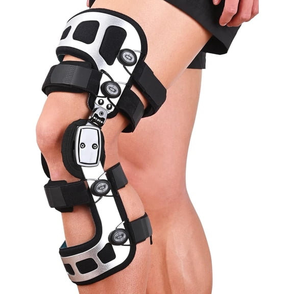 Orthomen OA Unloader Knee Brace Instability of Knee Joint or Ligament Injury & Protect Knee Joint after Knee Surgery (Silver, S/L)