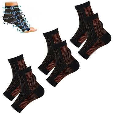 Orthopaedic Compression Socks Foot Compression Ankle Support Plantar Fasciitis Socks Grip Socks Football Fitness Socks 3 Pairs, Beauty & Personal Care
