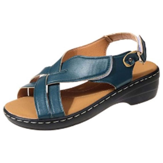 Orthopedic Adjustable Wedge Sandals for Women with Arch Support Women's Wedge Sandals Summer Navy 6.5