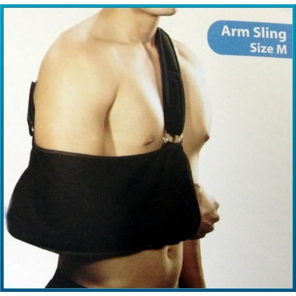 Orthopedic Arm Sling With Pad Shoulder immobilizer Black Size M Resistant fabric