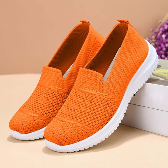 Orthopedic Casual Shoes for Women Arch Support Nurse Shoes Lightweight Slip on Non Slip House Shoes Mesh Stretch Soft 2026 Foam Shoes