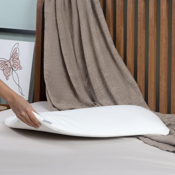 Orthopedic Cervical Pillow, Thin Pillow For Sleeping, White, King Size - 1.5 Inch | Ultra Slim Memory Foam Pillow, Slim Pillow For Neck & Shoulder Pain, Breathable, Washable Cover