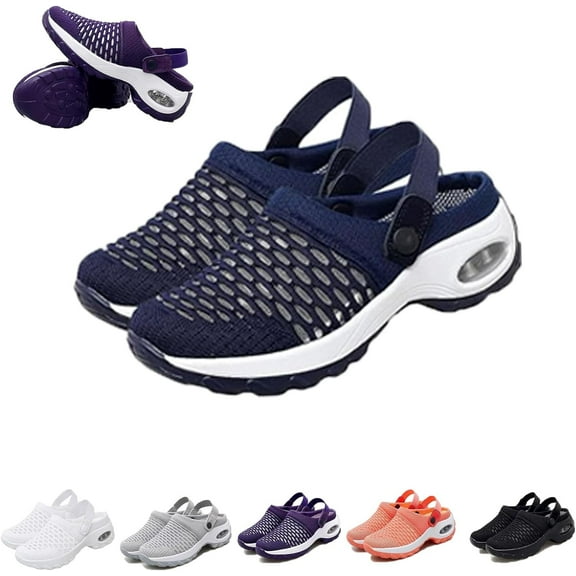 Women's Comfortable Air Cushion Clogs Sandals with Adjustable Strap and Arch Support - Non-Slip Breathable Slip On Garden Beach Shoes