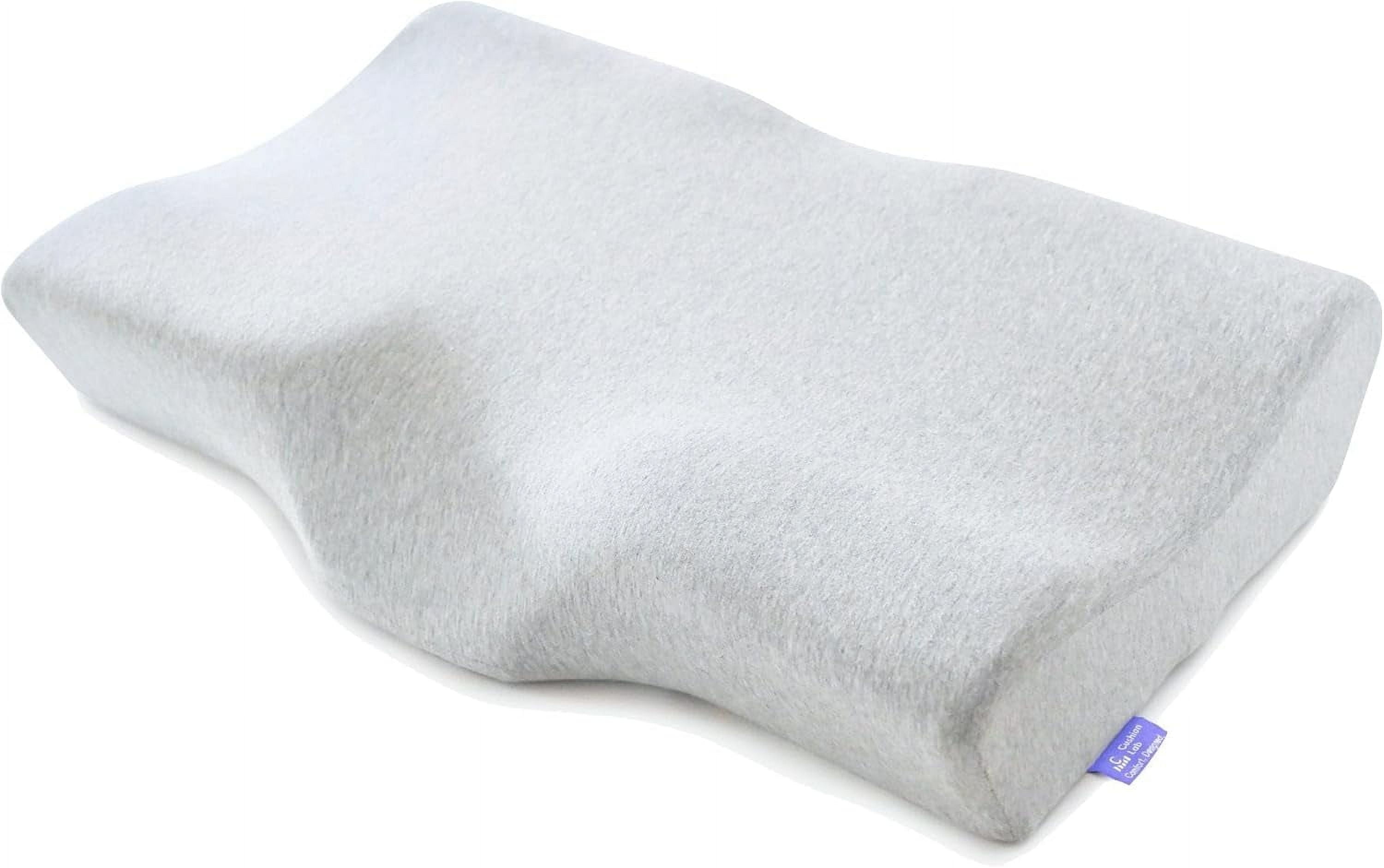 Gray Ergonomic Memory Foam Cervical Pillow with Cotton Cover