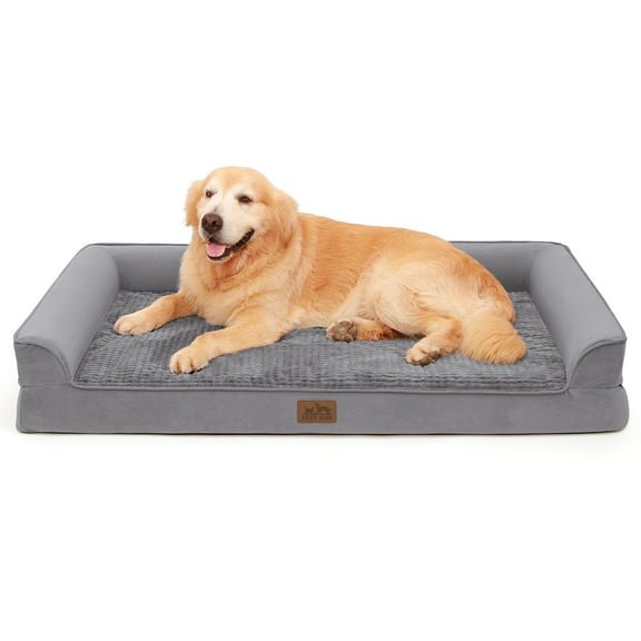 Orthopedic Cooling Foam Pet Bed with Sides, Removable Cover, Waterproof Liner & Anti-Slip Base