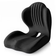 Orthopedic Cushion L Shaped Ergonomic Memory Foam Seat Cushion with Coccyx Hollow Office Chair Cushions for Lumbar and Back Comfort, Gray