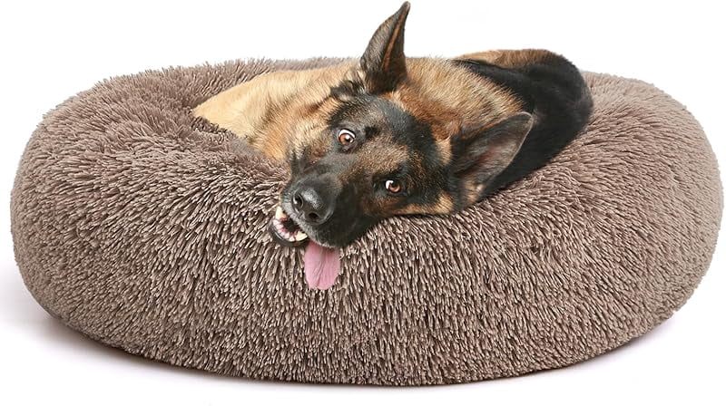 Orthopedic Dog Bed Comfortable Donut Cuddler Round Pet Beds Ultra Soft Washable Dog and Cat Cushion (20''/23''/30'') (23'', Brown)