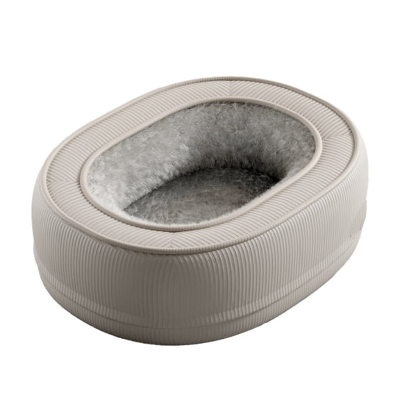 Orthopedic Dog Bed for Dogs & Cats, 28IN Egg-Crate Memory Foam Pet Couch Faux Rabbit Fur Bed with Bolstered Sides, Waterproof, Removable Washable Cover & Non-Slip Bottom