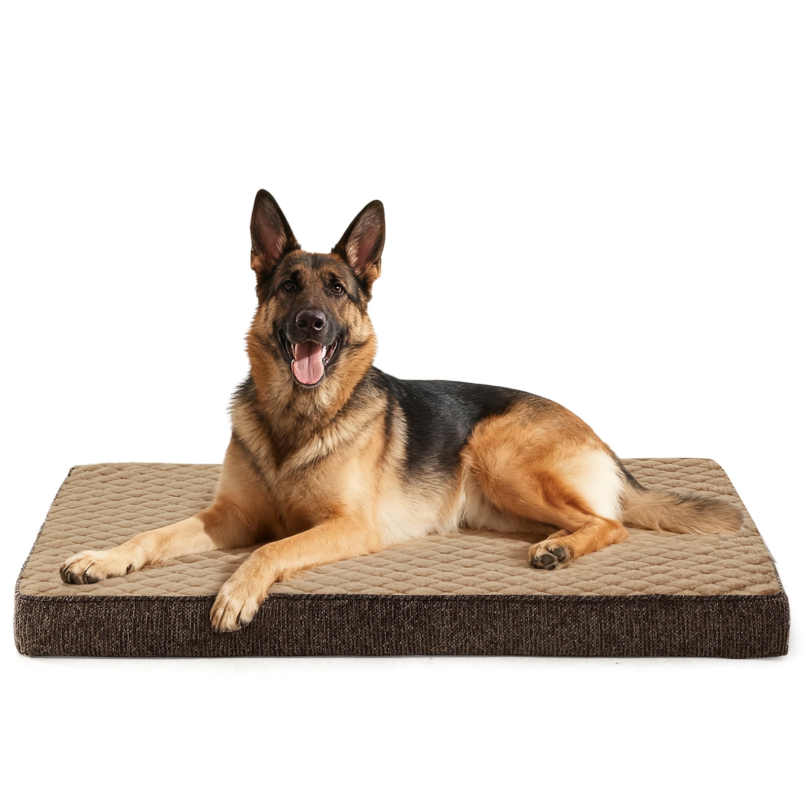 Orthopedic Dog Beds for Large Dogs XXL, Waterproof Removable Washable Cover, Thick Memory Foam Pet Mattress with Egg Crate Foam, Supports Up to 100 lbs, Brown, 47"x29"x3.5"