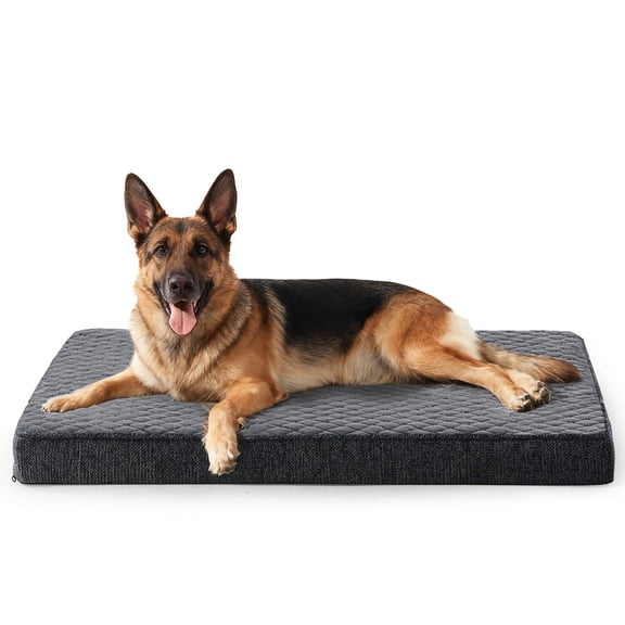 Orthopedic Dog Beds for Large Dogs XXL, Waterproof Removable Washable Cover, Thick Memory Foam Pet Mattress with Egg Crate Foam, Supports Up to 100 lbs, Gray, 47"x29"x3.5"