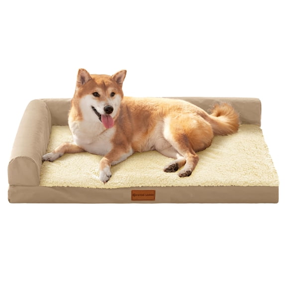 Orthopedic Dog Bed Large 36x24 Inch Waterproof Bolster Soft Comfortable Pet Sofa with Removable Washable Cover Non-Skid Bottom