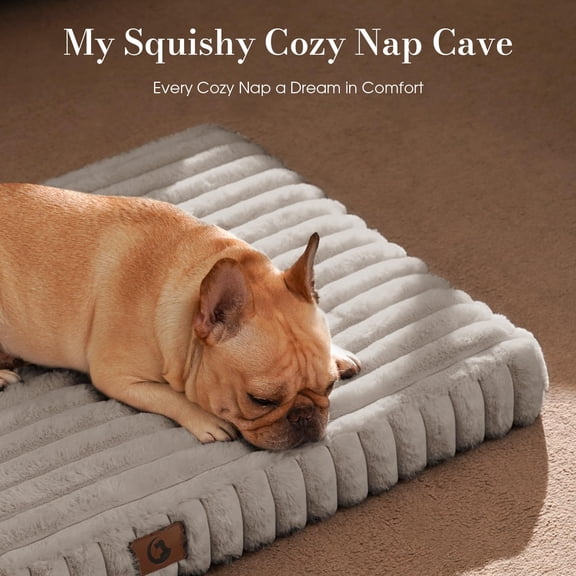 Orthopedic Dog Bed for Large Dogs – Egg Crate Foam Pet Mattress with Waterproof Liner, Soft Short Plush Removable Cover & Non-Slip Bottom, Machine Washable