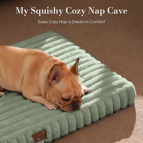 Orthopedic Dog Bed for Large Dogs – Egg Crate Foam Pet Mattress with Waterproof Liner, Soft Short Plush Removable Cover & Non-Slip Bottom, Machine Washable
