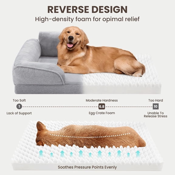 Orthopedic Dog Bed - Light Grey