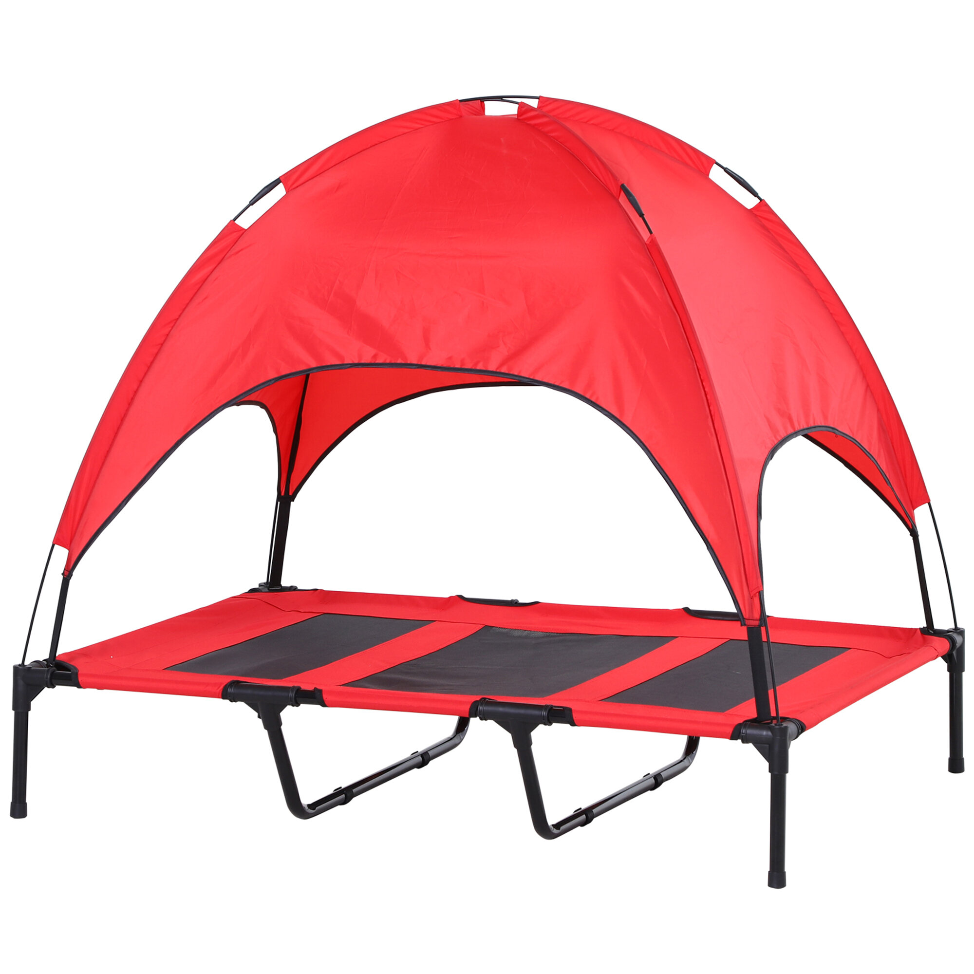 Orthopedic Dog Bed, Modern Style Pet Bed,Elevated Portable Dog Cot, Black+Red Dog Bed,Mesh,Metal,Oxfabric,Polyester Cat Bed, Pet Supplies Pet Beds & Furniture