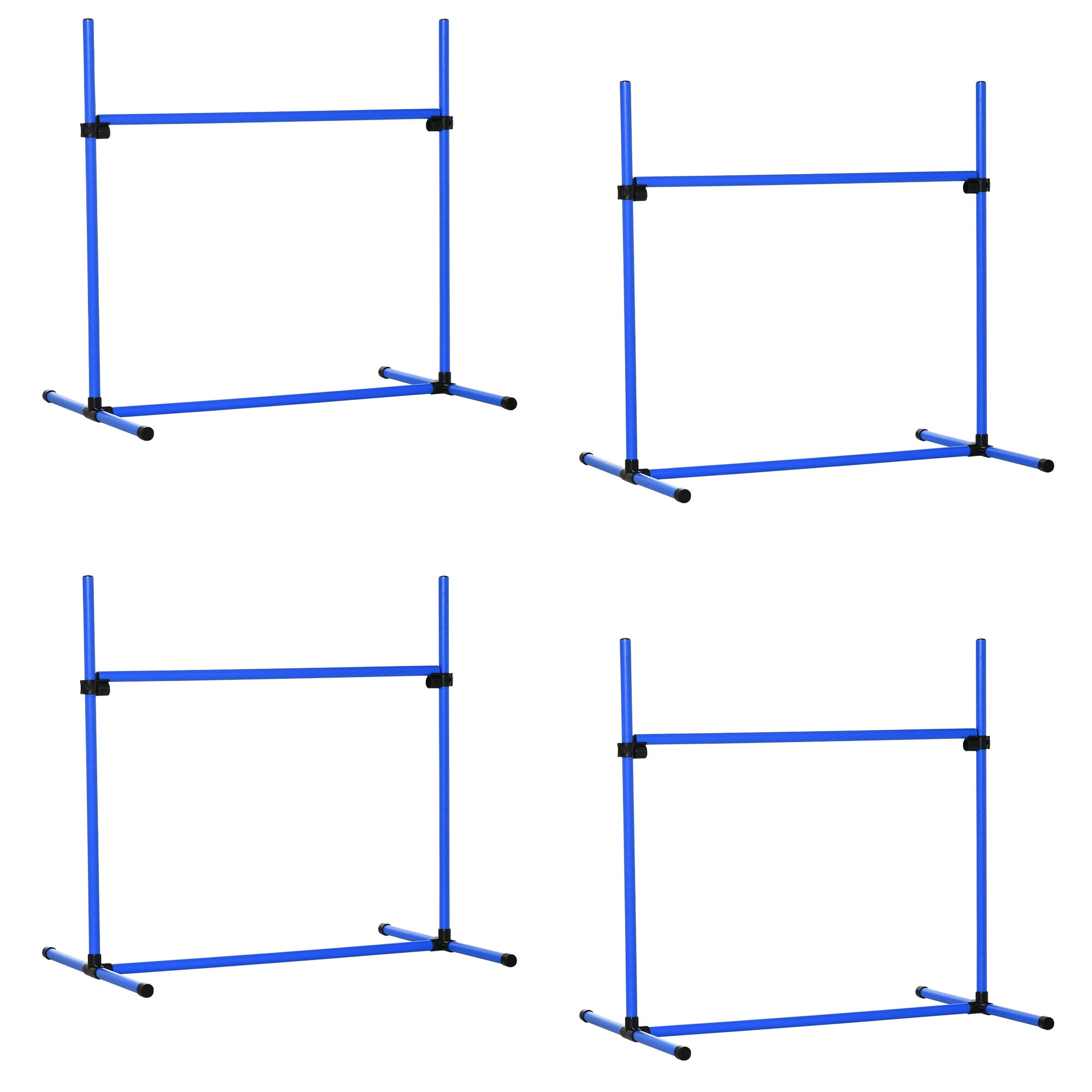 Orthopedic Dog Bed, PawHut 4 Piece Dog Agility Training Equipment for Dog Agility Course with Adjustable Height Jump Bars, Included Carry Bag, & Displacing Top Bar, Blue, Blue Dog Bed,Abs Cat Bed