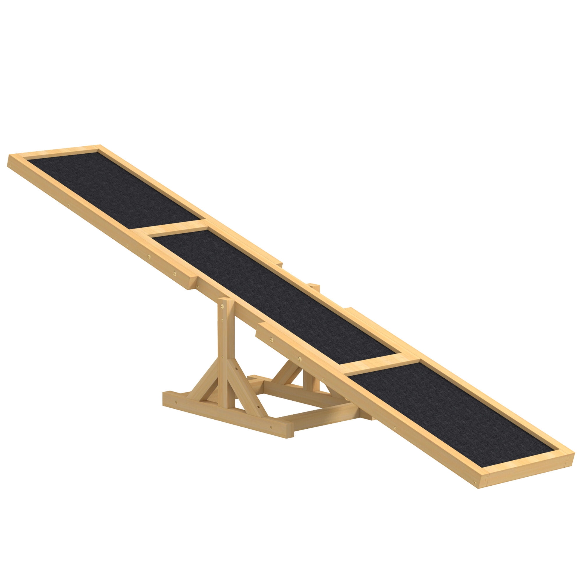 Orthopedic Dog Bed, PawHut Wooden Dog Agility Seesaw for Training and Exercise, Platform Equipment Run Game Toy, Weather Resistant Pet Supplies, 71" L x 12" W x 12" H, Yellow, Yellow Dog Bed,Cat Bed
