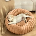 thumbnail image 1 of Orthopedic Dog Bed, Plush Pet Mat, High Weight Support, round Shape, for Winter Warmth and Crate Lining, 15.5 X 15.5 Inches, Khaki, by FAJHHA, 1 of 7