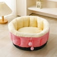 thumbnail image 1 of Orthopedic Dog Bed, Round Plush Faux Fur Pet Bed with Non-Slip Bottom, Soothing Support for Small Medium Dogs and Cats, 1 of 6