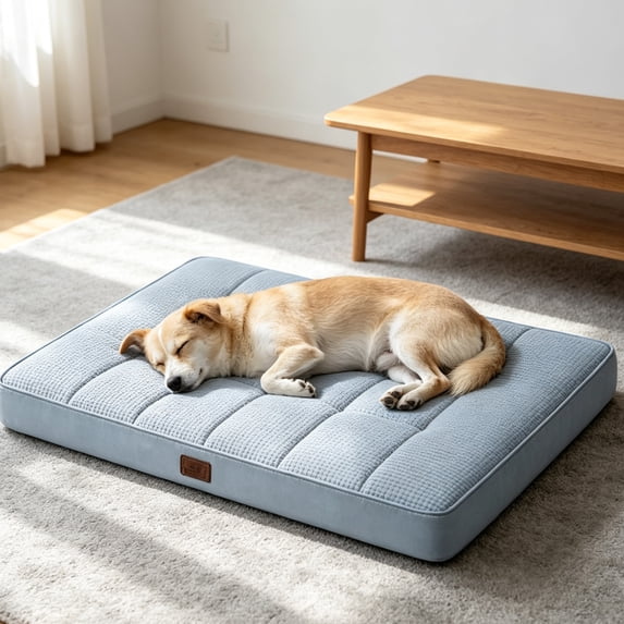 Orthopedic Dog Bed Small Dog Bed for Crate Waterproof Dog Mat Light Blue Washable Dog Bed for Small Dogs Pet Cooling Pad for Indoor Summer Use, 1 Pack