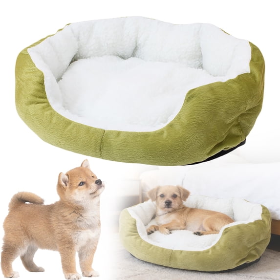 Orthopedic Dog Bed for Small Dogs, Plush Fleece Puppy Bed Soft Warm Pet Bed Cushion Cozy Dog Beds Washable Pet Beds for Small Medium Dogs Indoor Use Gray 17.7x15.7 in