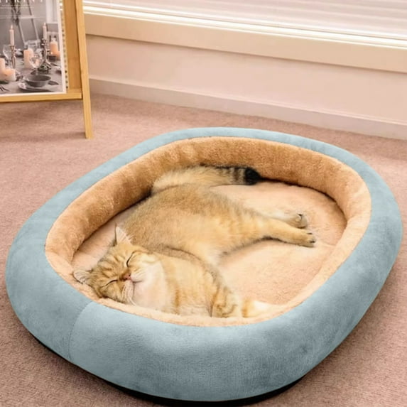 Orthopedic Dog Bed Small Washable, Oval Kennel Bed Cat Bed, Pet Couch Bed with Four Sided Bolster