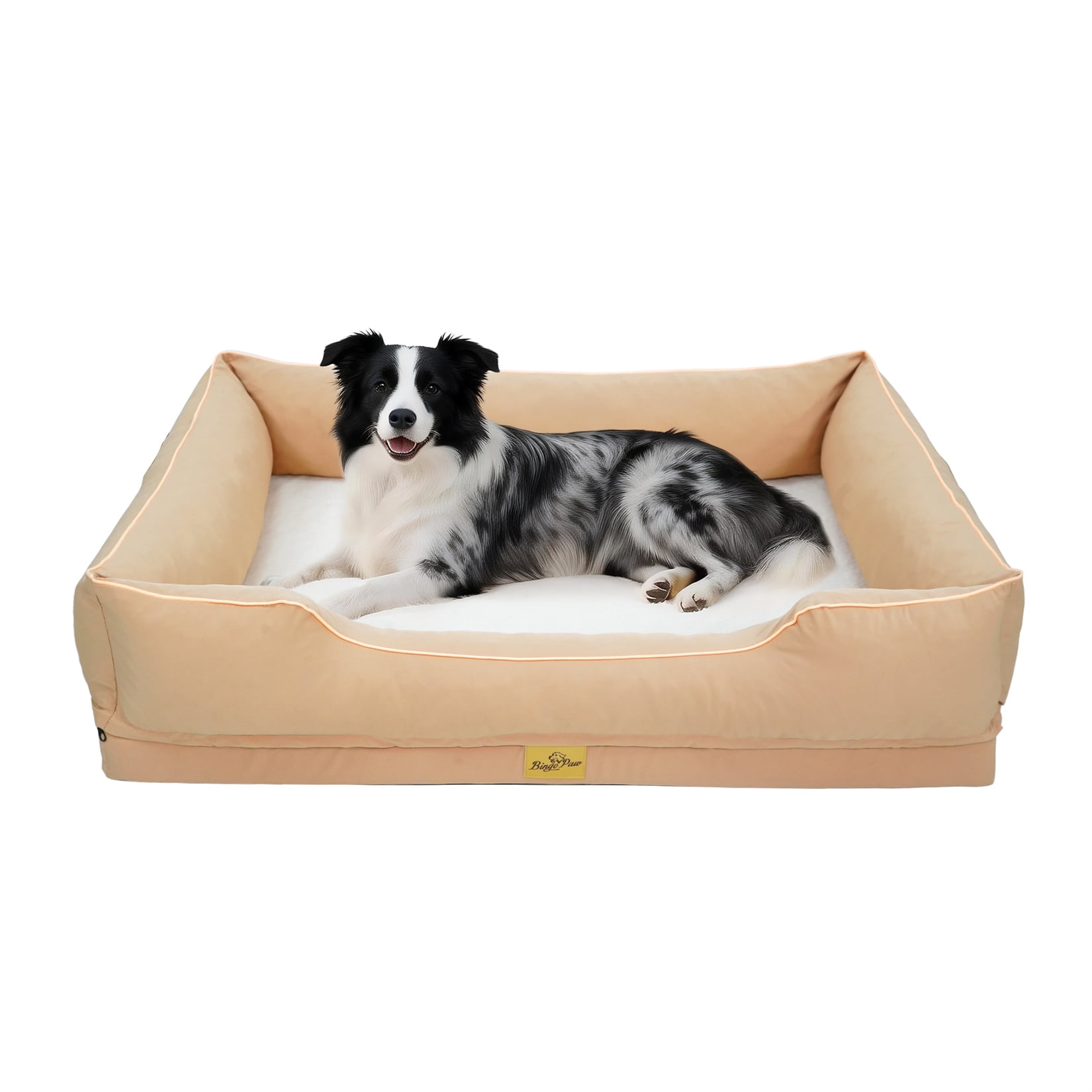 Orthopedic Dog Bed Sofa Bed with Bolster Pet Couch Lounger Bed Waterproof with Washable Removable Cover L