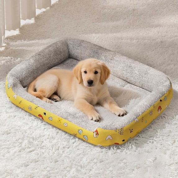 Orthopedic Dog Bed Washable, Soft Plush Pet Sofa Mat & Crate Pad for Medium Dogs and Cats, All Season Indoor Use