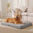 thumbnail image 1 of Orthopedic Dog Bed for Extra Large Dog, Waterproof Pet Bed,Non-Slip Bottom and Egg-Crate Foam with Removable Washable Cover Crate Bed,Grey,42"x30"x4", 1 of 12