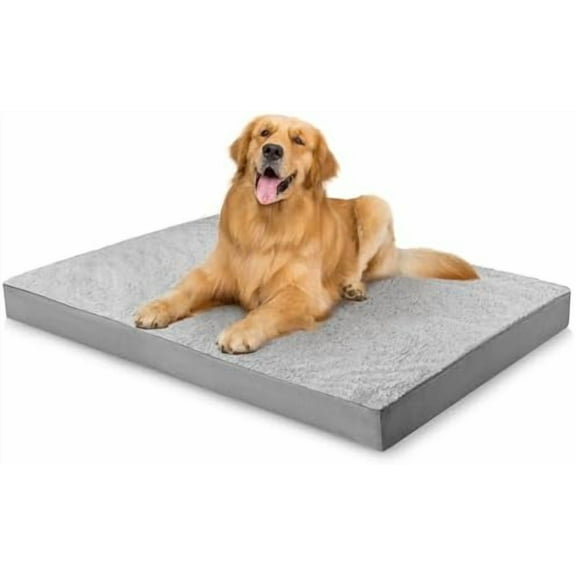 Orthopedic Dog Bed for Large Dogs, Egg Crate Foam & Removable Cover, Washable Pet Bed, 36 x 27 Inch, Gray