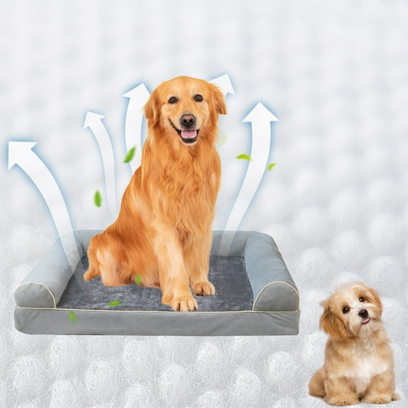 Orthopedic Dog Bed for Medium Size Dog, Luxury Memory Foam Pet Sofa for Dogs and Cat, Removable & Washable Cover, Waterproof, Durable