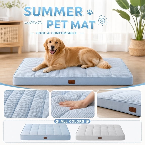 Orthopedic Dog Bed for Small Dogs Waterproof Dog Bed for Crate Washable Dog Crate Mat Dog Bed with Removable Cover Light Gray Xl, 1 Pack