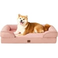 thumbnail image 1 of Orthopedic Dog Beds for Large Dogs, Waterproof Memory Foam Large Dog Bed with Sides, Non-Slip Bottom and Egg-Crate Foam Large Dog Couch Bed with Washable Removable Cover,Dusty Pink, 1 of 18