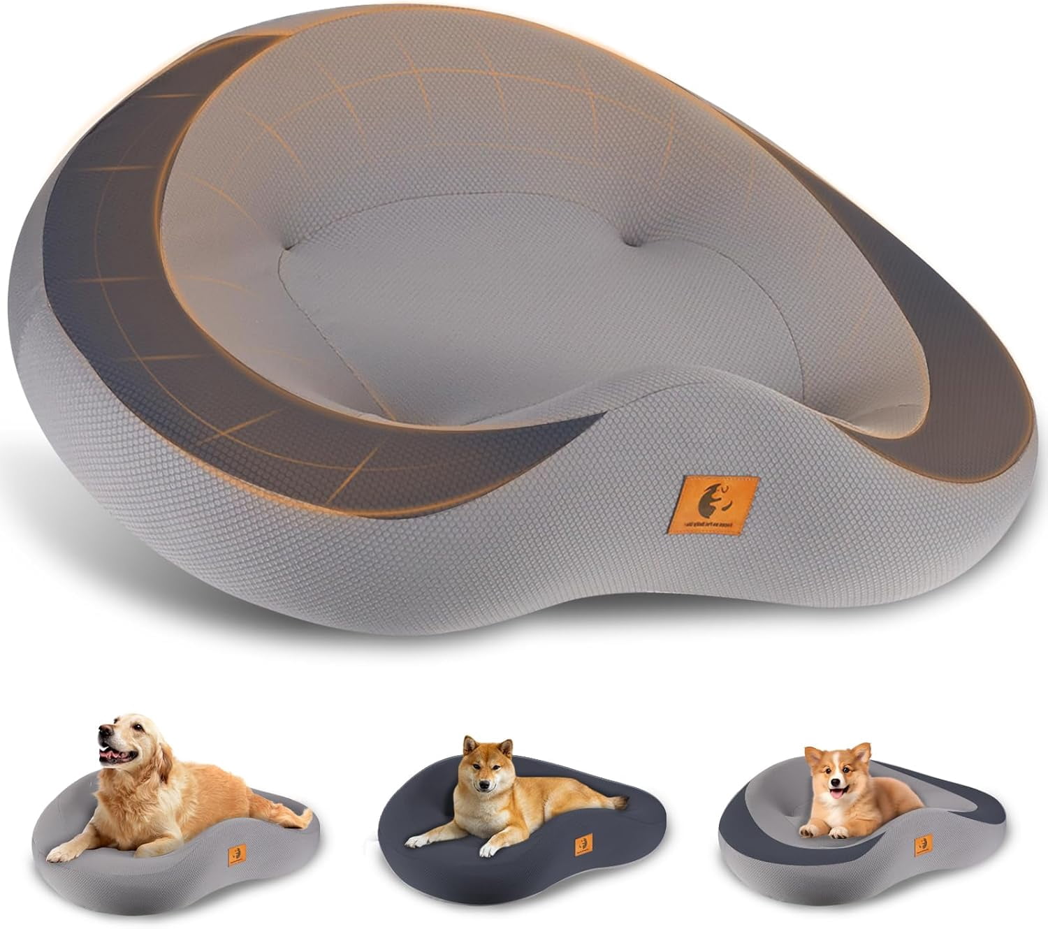 Picture of Orthopedic Dog Beds for Large/Medium Dogs, 9'' Thick Pure Memory Foam ...