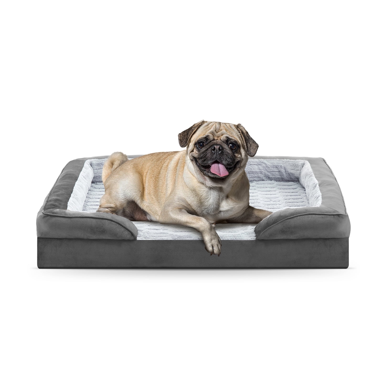 Orthopedic Dog Beds for Small to Medium Dog, Waterproof Dog Couch Bed with Removable Washable Cover, Dog Sofa Bed, Egg Crate Foam, Waterproof Lining, Nonskid Bottom, Gray, 28in