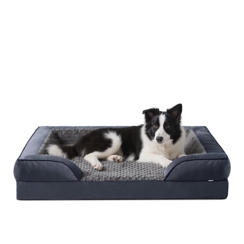 Orthopedic Large Dog Bed, Waterproof Dog Couch Bed with Removable Washable Cover, Large Dog Sofa Bed, Egg-crate Foam, Waterproof Lining, Nonskid Bottom, Gray, 35in