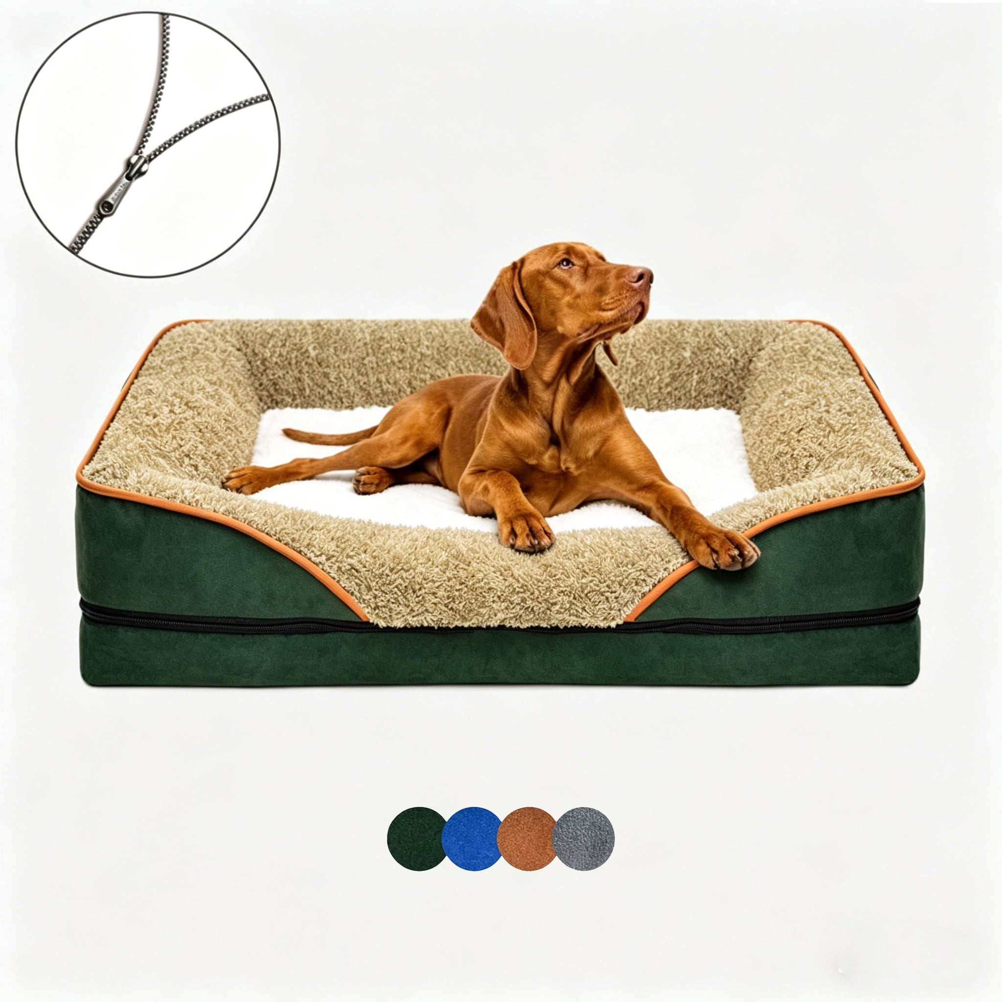 Orthopedic Dog Sofa Bed, Removable Washable Cover, Non-Slip Bottom, Waterproof Pet Couch for Small/Medium/Large Dogs, dark gray,Size:S-XL