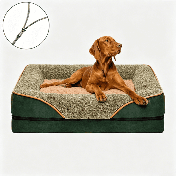 Orthopedic Dog Sofa Bed, Removable Washable Cover, Non-Slip Bottom, Waterproof Pet Couch for Small/Medium/Large Dogs, dark gray,Size:S-XL
