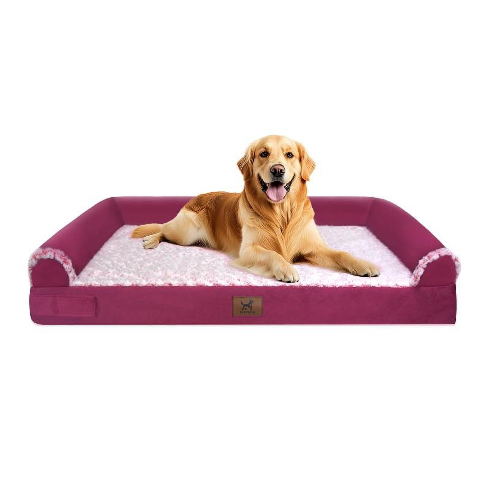 Curated visual reference: Picture Idea: Orthopedic Dog Sofa Bed With Washable Gray Bolster Cover Memory