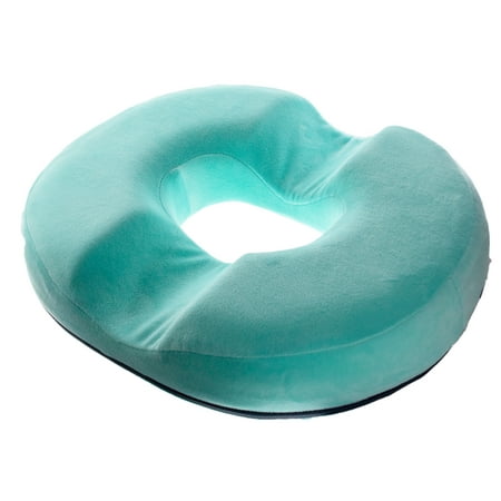 Orthopedic Donut Seat Cushion Memory Foam Cushion Tailbone & Coccyx Memory Foam Pillow Pain Relief & Relieves Tailbone Pressure - Light Blue