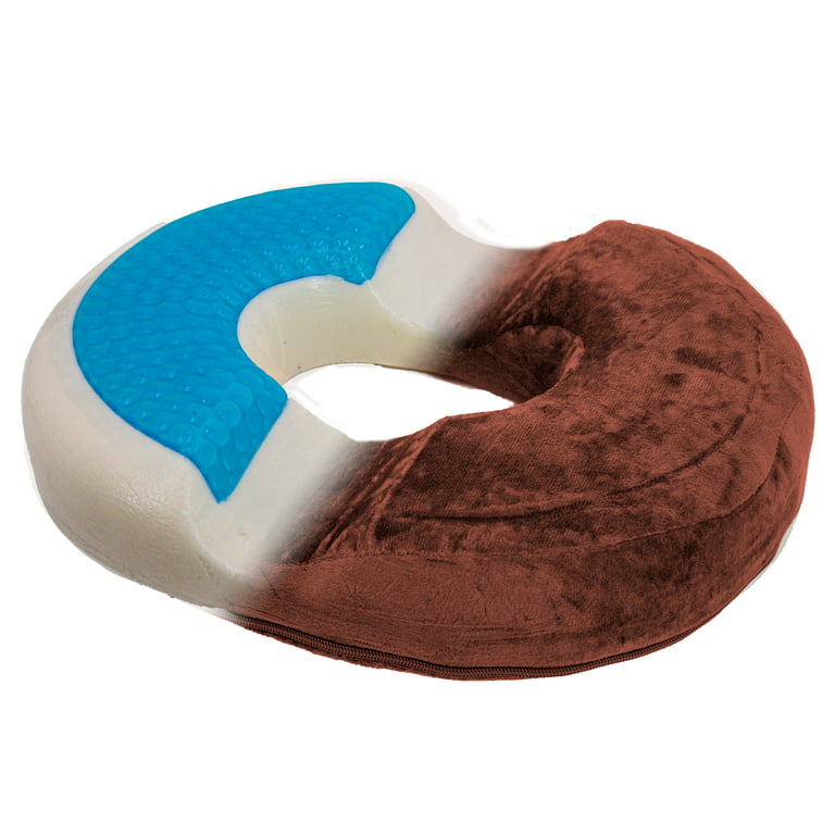 Orthopedic Donut Seat Gel Cushion w/ Infused Memory Foam & Cooling Gel for  Tailbone, Hemorrhoid, Sciatica & Prostate, Tailbone Pain Relief - Coccyx  Memory Foam Pillow Seat Cushion - Brown 