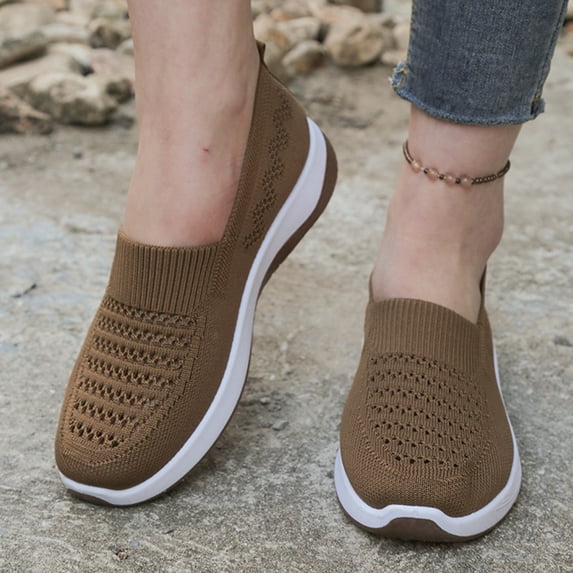 Orthopedic Dress Shoes for Women Arch Support Slip on Non Slip Tennis Shoes Breathable Mesh Stretch Work Shoes Comfort 2026 New Orthopedic Shoes