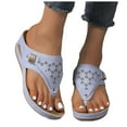 thumbnail image 1 of Orthopedic Flip Flop Wedge Sandals for Women With Arch Support Boho Comfort Walking Slip on Thongs Sandals, 1 of 8