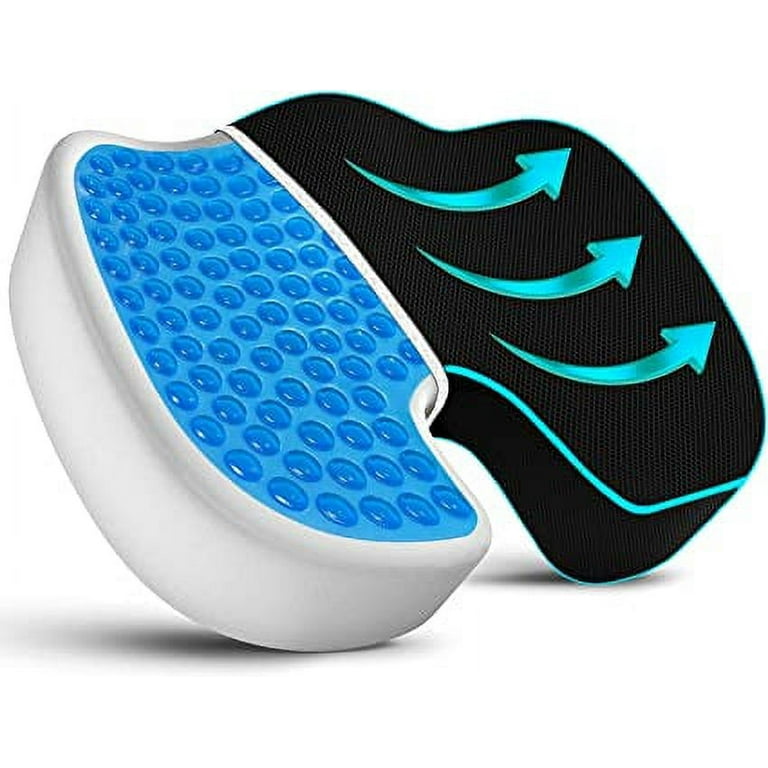 Gel Enhanced Memory Foam Seat Cushion Pillow Office Desk Chair Wheelchair,  Black