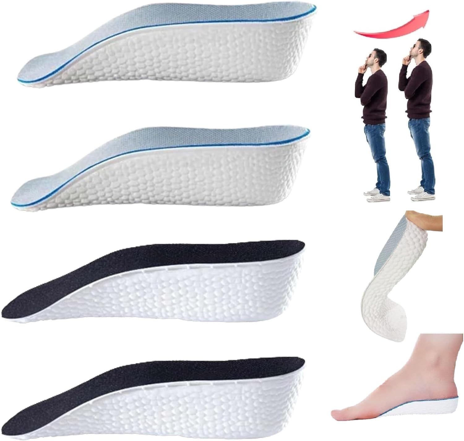 Orthopedic High Pads 1.0/2.0inch, Soft Height Increase Insole with Arch ...