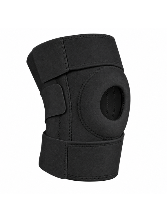Orthopedic Knee Support Brace with Dual Side Stabilizers, Breathable Open Patella Knee Stabilizer for Joint Pain, Sprains, Post-Surgery Rehabilitation, Running & Workouts